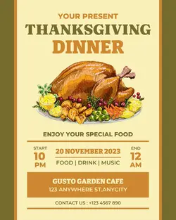 Thanksgiving Dinner Celebration Invitation for Social Media Post