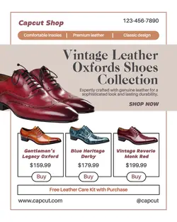 Fashion Industry Men's Shoes Oxford Product Display Instagram Portrait
