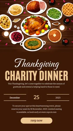 Thanksgiving Charity Dinner Instagram Story