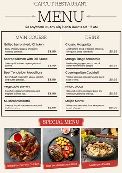 Menu Restaurant
