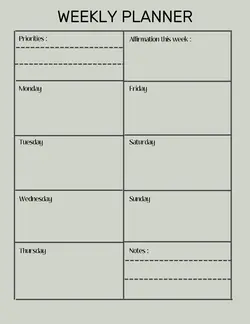 Non-marketing weekly planner grid simple 