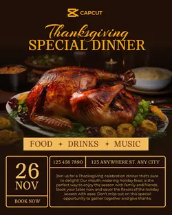 Thanksgiving Special Dinner Poster