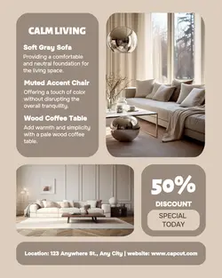 Household Calm Living Furniture Display
