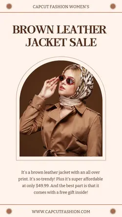 Fashion Leather Jacket Sale Instagram Story
