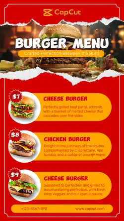 Burger Menu Display Instagram Story