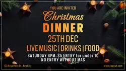 Christmas Dinner Invitation Twitter Post Black