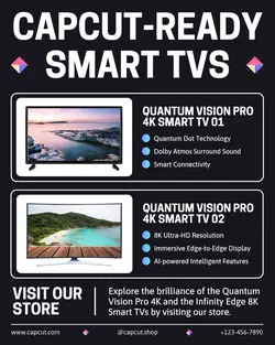 Electronics Smart TV Display Instagram Post Black Style