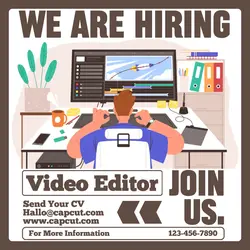 Business Hiring Video Editor Instagram Post