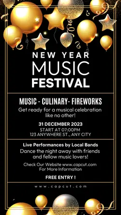 New Year Music Festival Instagram Story