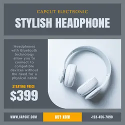 Stylish Headphone Promotion Instagram Post
