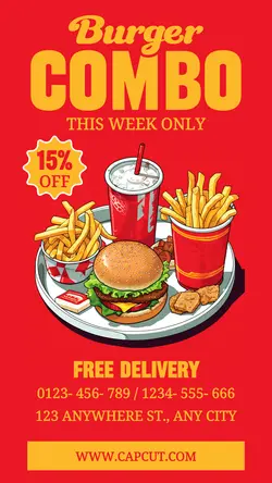 Burger Combo Promotion Instagram Story
