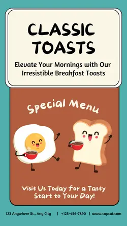 Food & Beverages Toast Menu Product Display