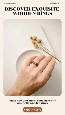 Discover Exquisite Wooden Rings Product Display Instagram Story