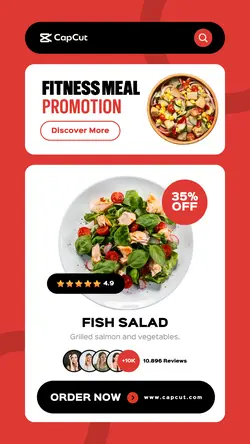 Fitness Meal Promotion UI Style Story