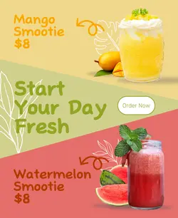 Smoothie Menu Instagram Post