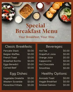 food and beverage breakfast menu instagram post
