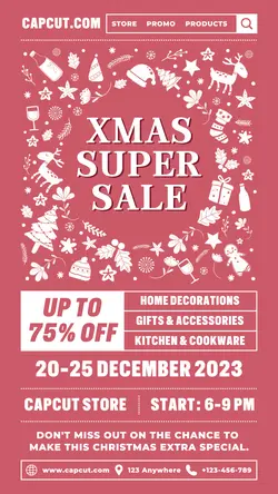 Christmas Super Sale Poster Promotion IG Story