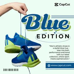 Fashion Shoes Instagram Post Blue Minimalist