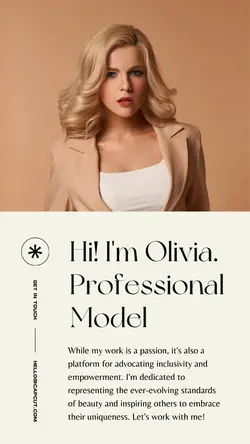 Beige About Me Model Instagram Story