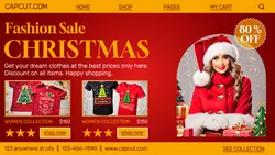 Christmas Day Fashion Sale Promotion Facebook Cover