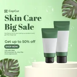 Green Herbal Skin Care Big Sale Template