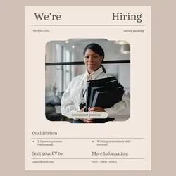 Beige Minimal Hiring Instagram Post