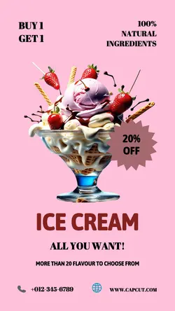 Food Ice Cream Buy 1 Get 1 Instagram Story