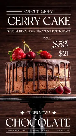 Brown Effect Display Food Cake Chocolate Promotion Instagram Story