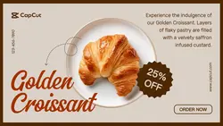 Food Promotion Twitter Post Brown Minimalist