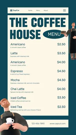 Cafe Menu List Instagram Story