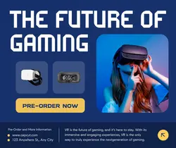 Navy Modern VR Gaming Facebook Post