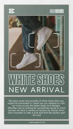 Fashion New Arrival White Shoes Instagram Post Green Grey Hip Minimalist