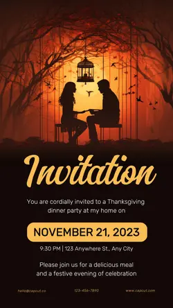 Thanksgiving Dinner Party Invitation Tiktok Post