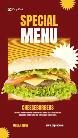 Food Burger Special Menu Instagram Story
