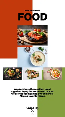 Food & Beverage Orange and Green Instagram Story