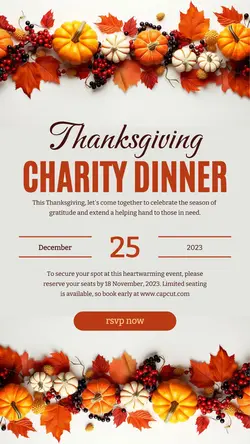 Thanksgiving Charity Dinner Instagram Story