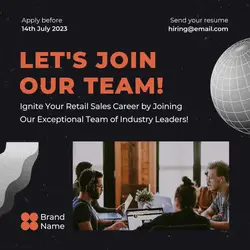 Job Vacancy for Retail Sales Instagram Post