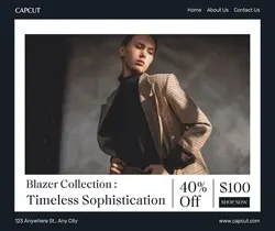 Fashion Capcut Blazer Promotion Facebook Post