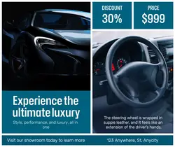 Blue Car Promotion Facebook post