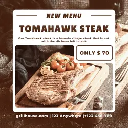 Food Tomahawk Steak Product Display Instagram Post