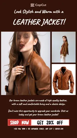 Fashion Leather Jacket Sale - Instagram Story