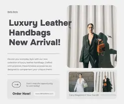 Fashion Luxury Leather Bag New Arrival Facebook Post