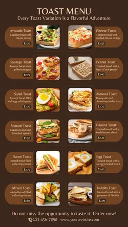 Food and Beverage Toast Menu Instagram Story