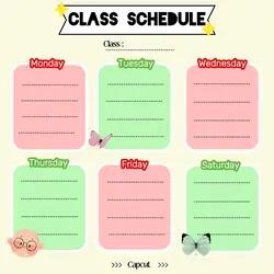 Non-marketing class schedule instapost  grid paper aesthetic 