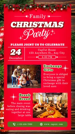 Christmas Family Party Invitation Tiktok Story
