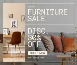 Minimalist Peach Furniture Sale Facebook Post