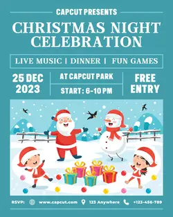 Christmas Night Party Poster Promotion IG Portrait