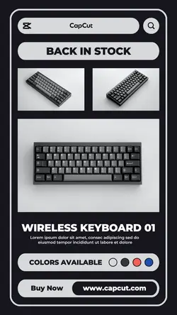 Back in Stock Wireless Keyboard Electronics Promotion Instagram story