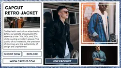 Minimalist retro jacket business template design for product display