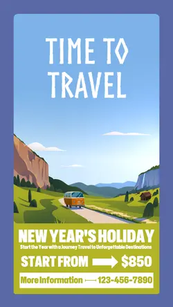New Year's Holiday Time to Travel Instagram Story